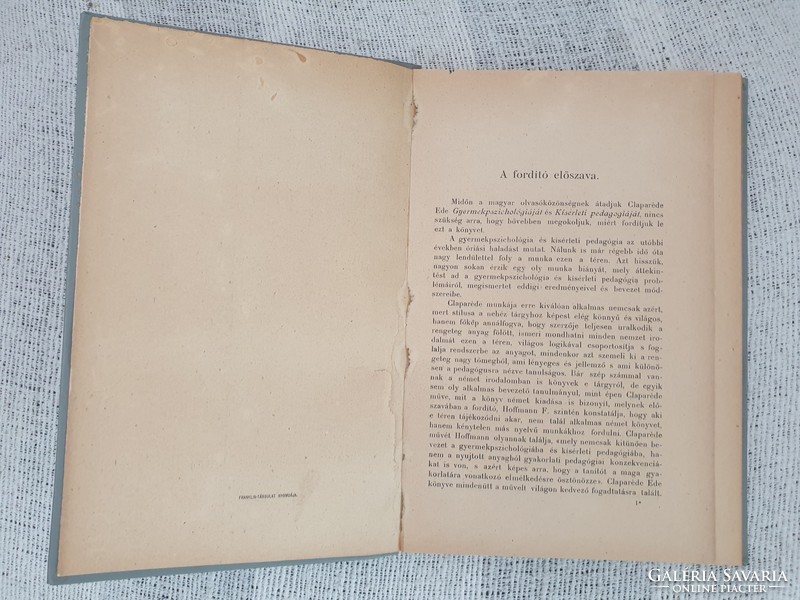 Dr. Claparéde Ede: Gyermekpszichológia és kisérleti pedagógia - Bp. 1915.