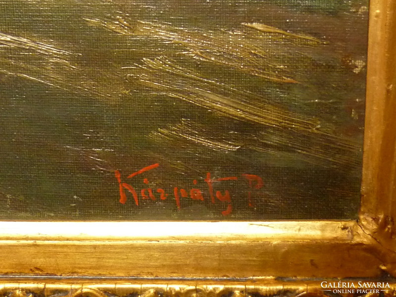 Eladó Kárpáty Rezső Rudolf: Ligetes ház olajvászon, nagy méretű festménye