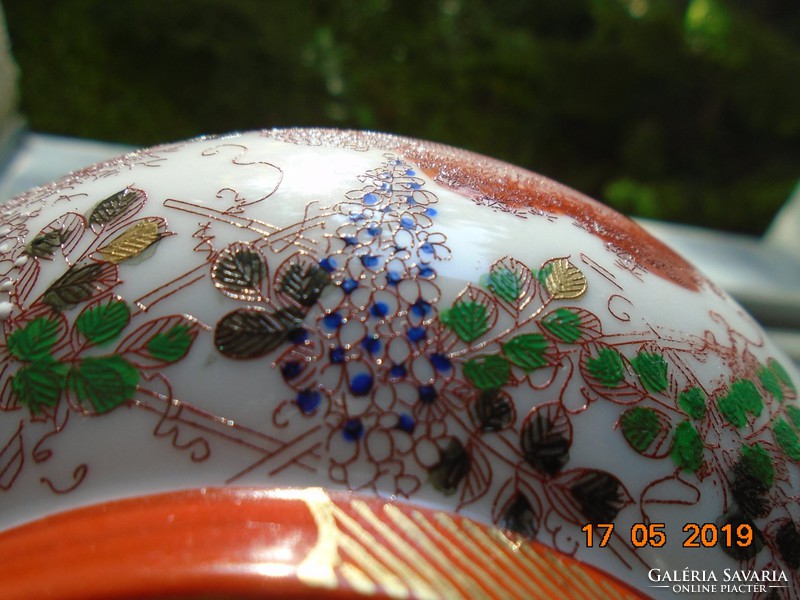 Embossed enamel with hand painting and gilding, decorative Japanese hand marked spout