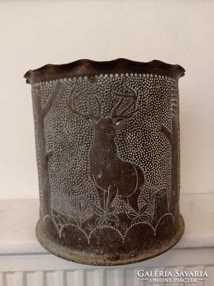 Antique particularly large World War II soldier souvenir deer cannon vase cannon vase 4328
