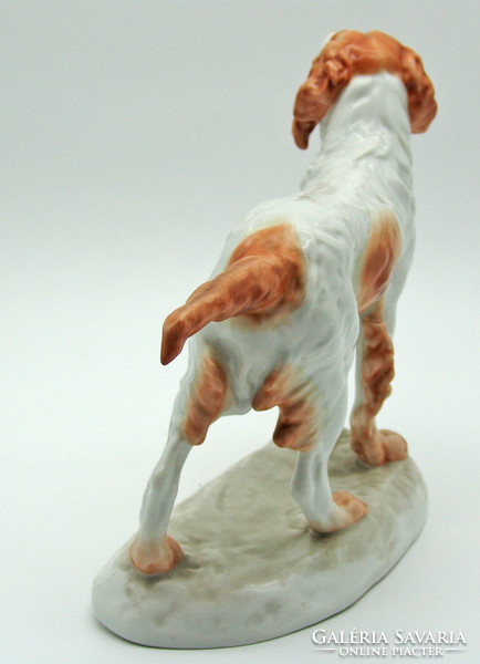 B772 Herendi Vastagh György porcelán spániel kutya - gyönyörű gyűjtői darab
