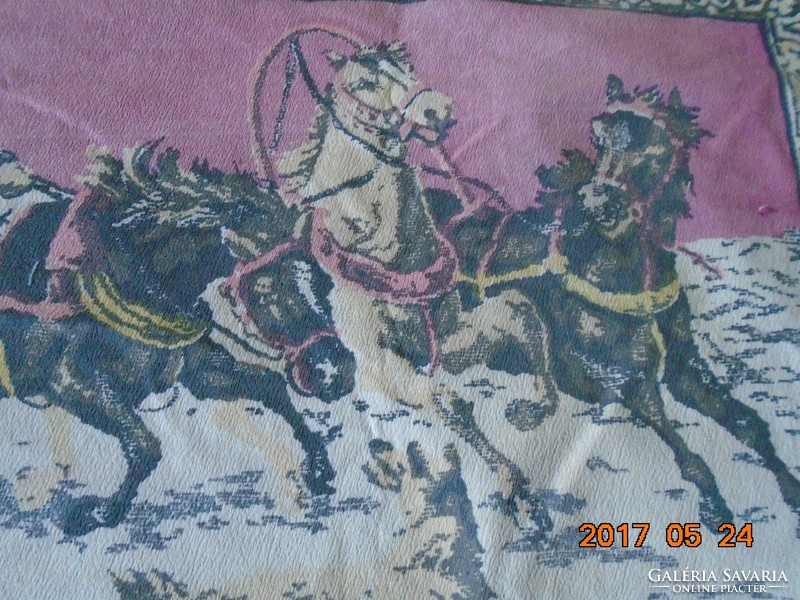 "Farkaskaland" (Jókai Mór ) mintával antik festett falvédő
