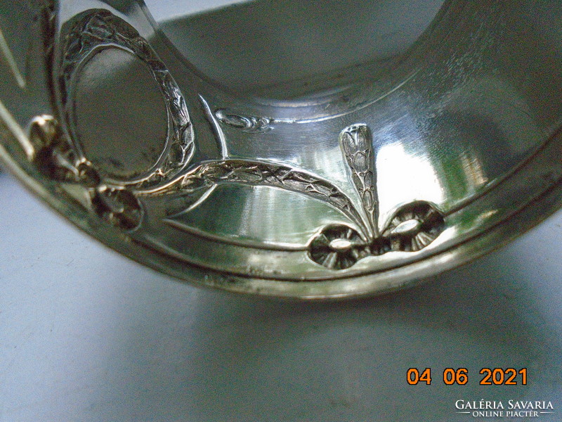 Kézzel készült Empire ezüstözött szalvéta gyűrű  babérkoszorúval, masnival