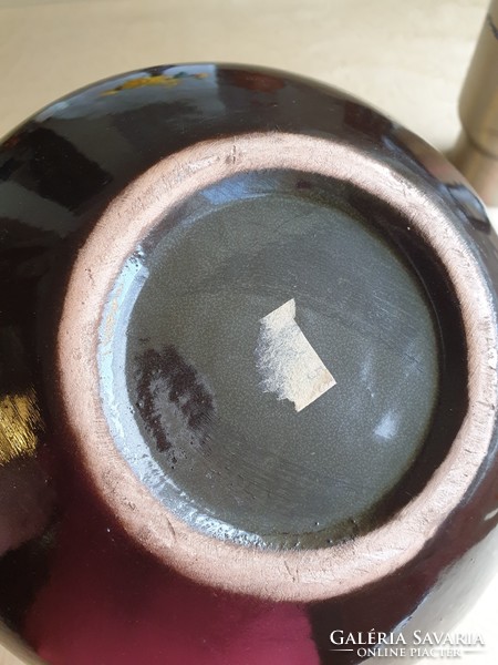 Drizzle glazed vase, stapled ikebana for sale!