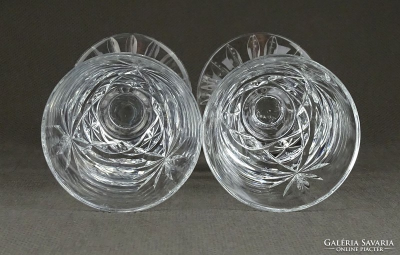 1B230 Csiszolt üveg talpas kristály pohár pár 13 cm