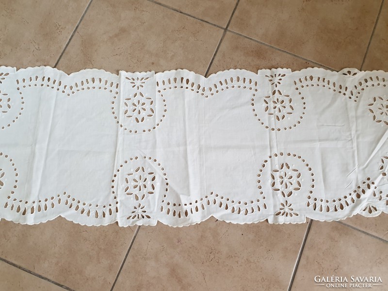Retro embroidered, madeira big tablecloth, big runner for sale!