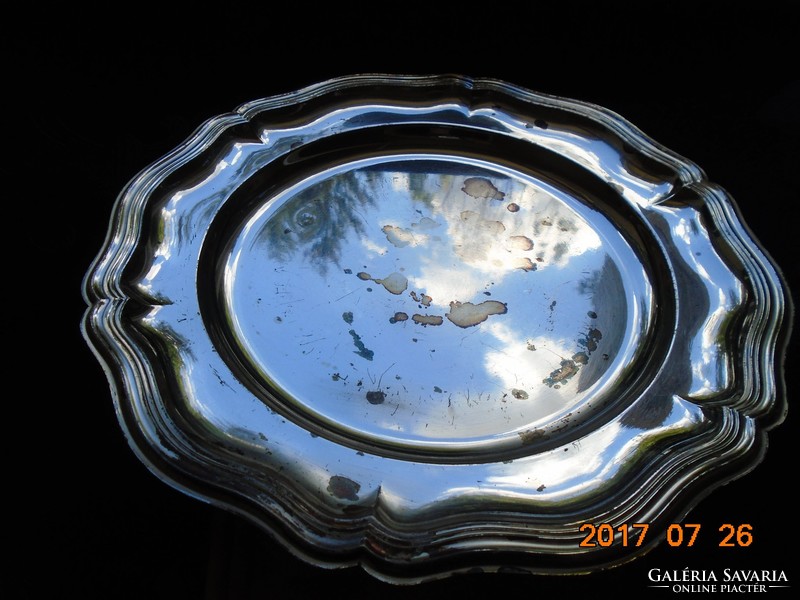 Baroque antique silver-plated bowl 25.5 cm