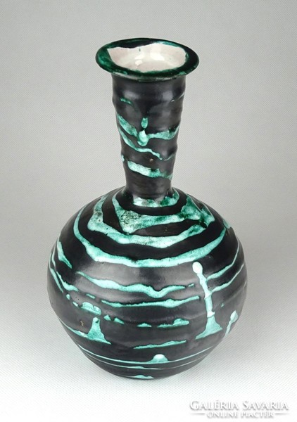 1E939 Iparművészeti csorgatott mázas kerámia váza 20 cm
