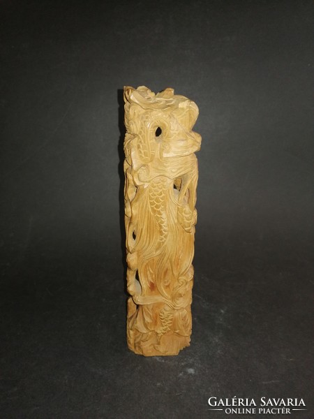 A carved wooden sandalwood statue of a Hindu East Indian goddess - ep