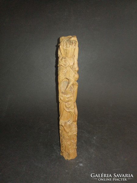 A carved wooden sandalwood statue of a Hindu East Indian goddess - ep
