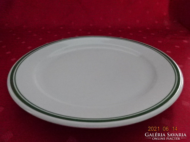 Lowland porcelain, green striped flat plate, diameter 24 cm. He has!