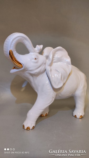 It's worth it now!!!! Form royal dux unmarked gilt painting large porcelain elephant statue