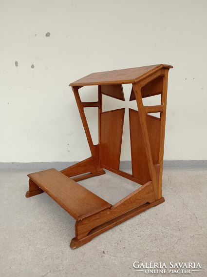 Antique art deco Christian religion cross prayer stool simple line kneeling prayer chair 4292