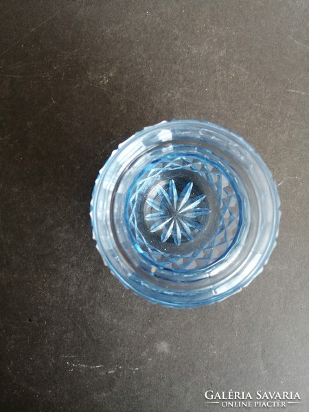 Antik pici kék csiszolt üvegváza - EP