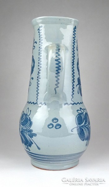 1E958 Régi kék mázas kerámia viaszöntő forma váza 29.5 cm