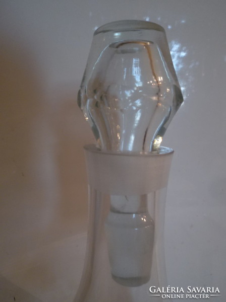 Bottle - crystal - marked - 1 liter - polished - German - extra thick - solid cork - flawless