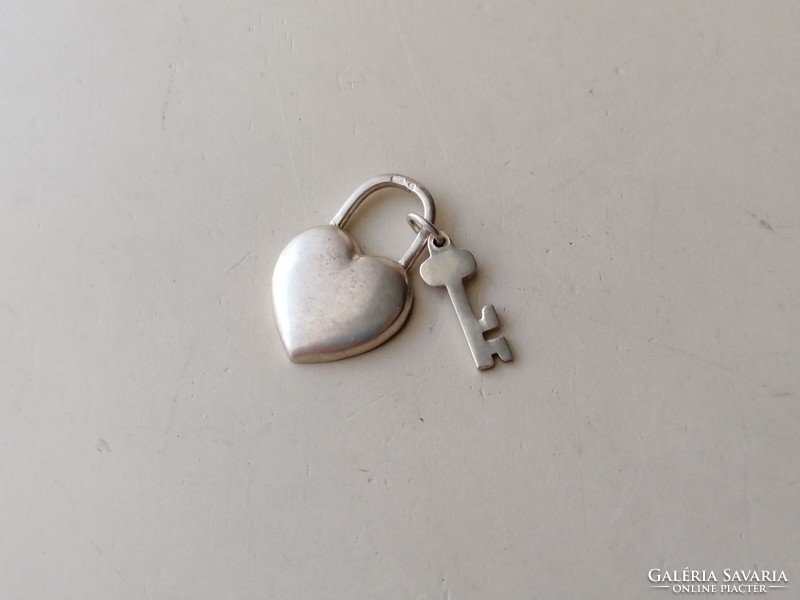 Ezüst szív és kulcs medál 925 (2db)
