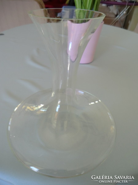 Üveg váza átmérője 23, magassága 23 cm, boros üveg dekantáló üveg