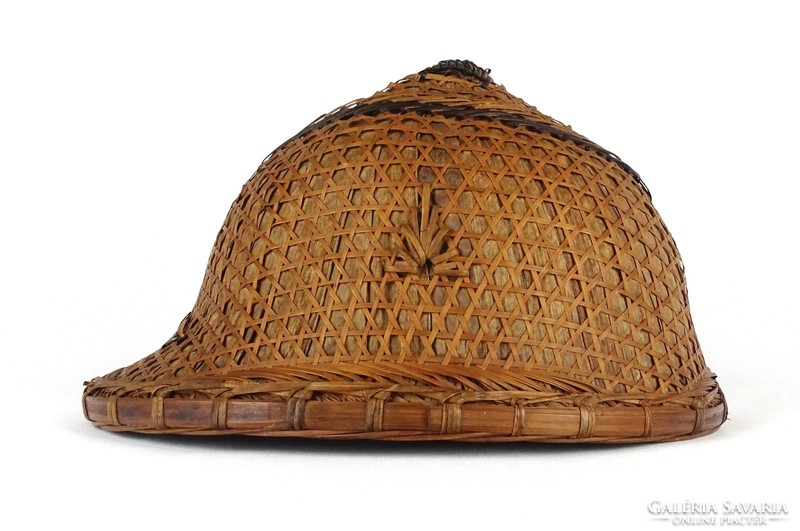 1E993 Antik fonott szalmakalap szafari kalap XIX. századi