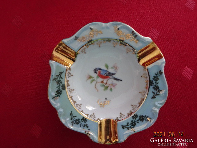 Porcelain ashtray with győr inscription, small bird, diameter 9 cm. He has!