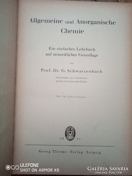 Prof. Dr. Gerold Schwarzenbach - Allgemeine Und Anorganische Chemie - 1941