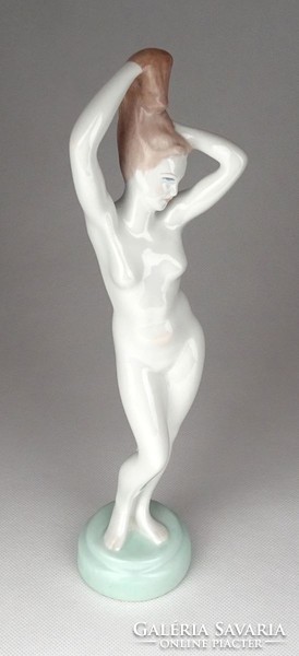 1F023 Régi Aquincum porcelán női akt 26 cm