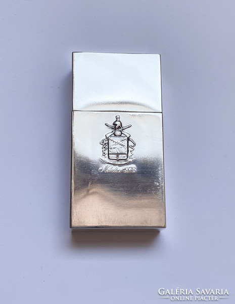 Italian silver cigarette holder with the coat of arms of the 183 Parachute Regiment.