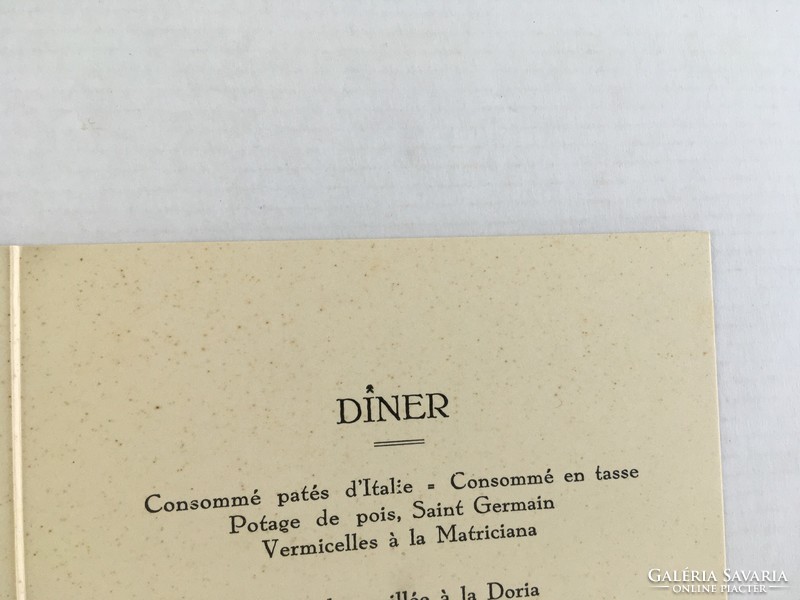 Cosulich Line hajótársaság, Vulcania óceánjáró, tengerjáró 3db étlap - 1934.