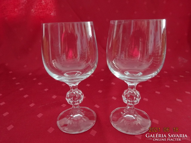 Glass stemmed glass - wine -, height 14.5 cm. 2 pcs for sale together. He has!