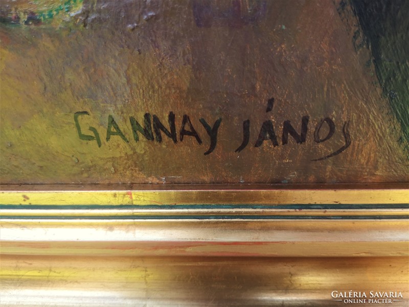 Gannay János (1905 - 1992) Csendélet c . Képcsarnokos olajfestménye 96x76cm EREDETI GARANCIÁVAL