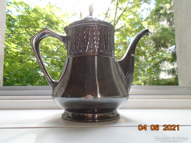 Extreme Rare Empire Argentor Embossed Palm Leaf Pattern Tea Pouring 