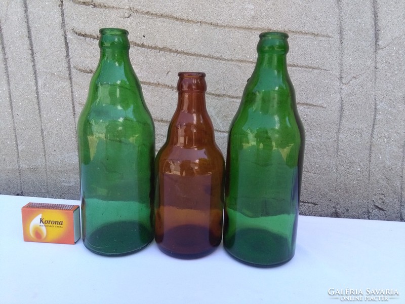 Három darab retro sörös üveg, palack - együtt