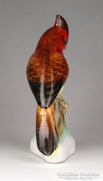 1F033 Régi nagyméretű Bodrogkeresztúri kerámia papagáj 19.5 cm