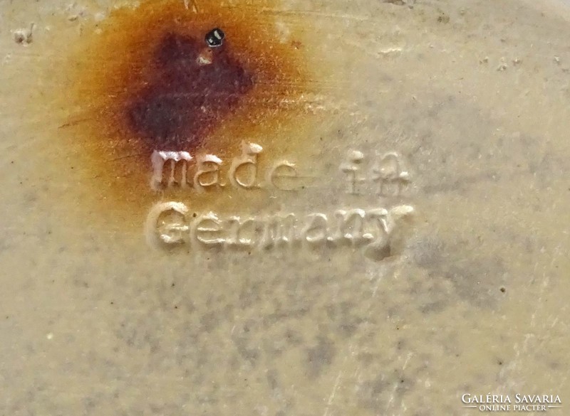 1F040 Kézzel festett jelzett német kőcserép söröskorsó 12.5 cm