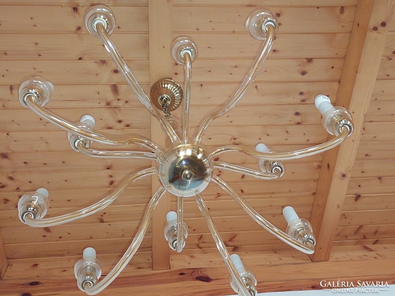 Art deco glass-copper chandelier with 100 x70 cm navy sticker