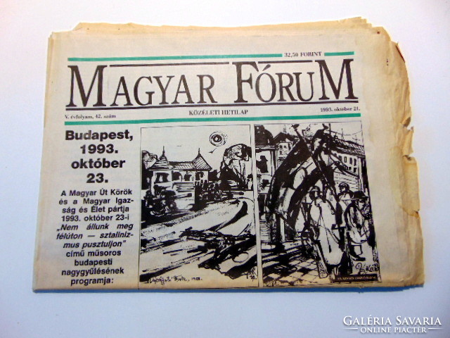 1993 október 21  /  MAGYAR FÓRUM  /  Eredeti AJÁNDÉK!? Ssz.:  18413