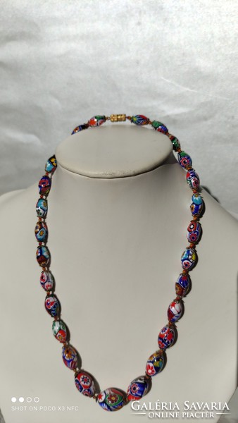 Murano millefiori glass necklace from the 1960s