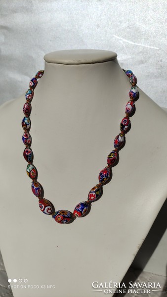 Murano millefiori glass necklace from the 1960s