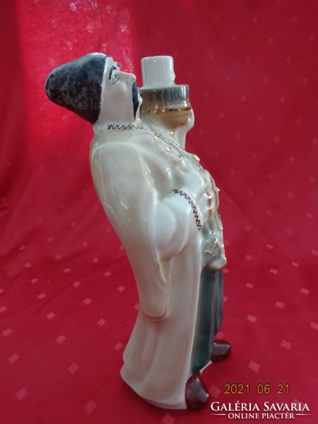 Russian porcelain figurine, hand-painted brandy bottle, height 25 cm. He has!