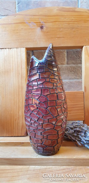 Zsolnay cracked wood eosin vase