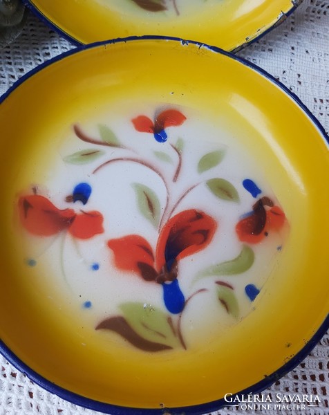 Beautiful Budafok floral enamel, enamel plates, collectibles, nostalgia