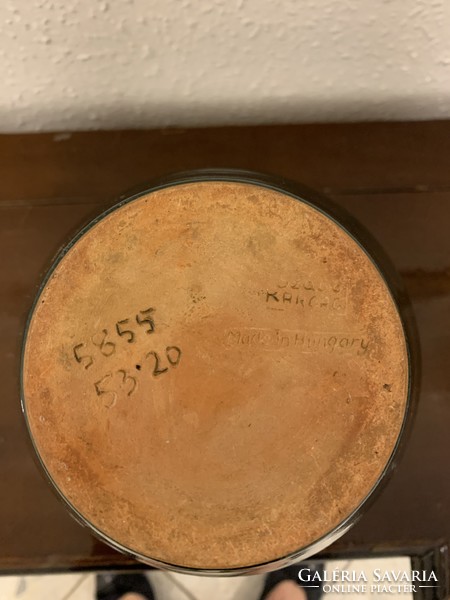 Carcagi glazed vase/ numbered and marked 65 years old on the box