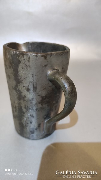 Antique pewter pouring measuring cup marked Vienna 1911