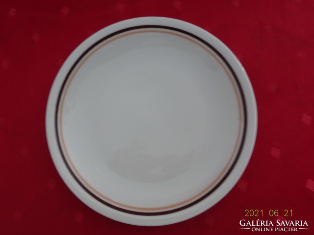 Lowland porcelain, brown striped small plate, diameter 19.3 cm, six pieces for sale together. He has!