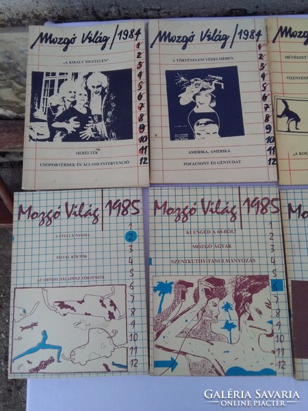 Tíz darab Mozgó Világ magazin együtt - 1985/86/87