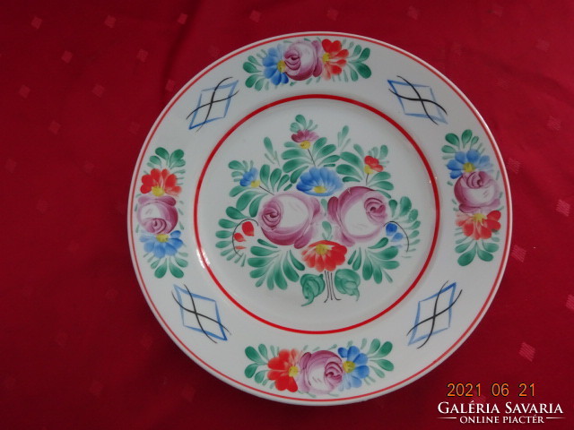 Hollóház porcelain, hand-painted wall plate - flat plate, diameter 24 cm. He has!