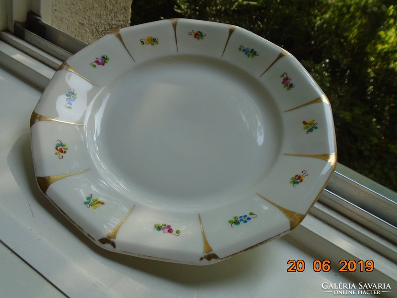 Altwien karlsbad biedermeier hand painted 12 square plates with colorful small Meissen flowers