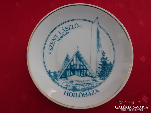 Hollóház porcelain wall plate, holy lászló church raven house, diameter 15 cm. He has!