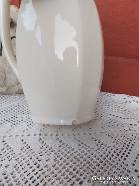 Granite 23 cm high floral jug with flower pattern, nostalgia piece, rustic decoration