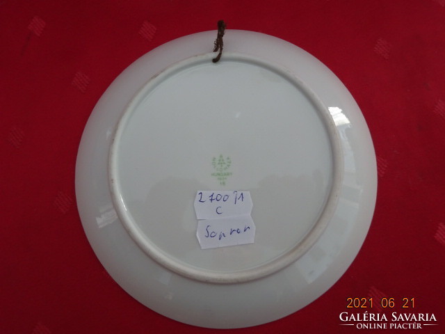 Hollóház porcelain decorative plate with a picture depicting sopron, diameter 15 cm. He has!